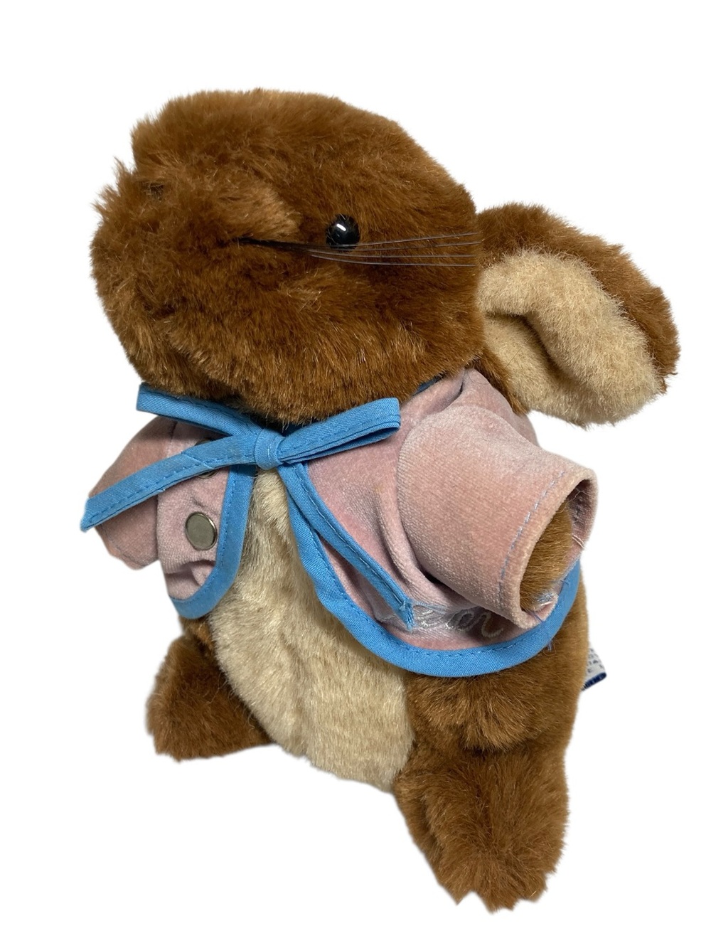 VTG Eden Toys Peter Rabbit 7" Stuffed Animal Plush Pink Coat Blue Trim